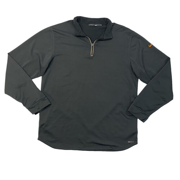 Nike Sweatshirt Mens M Medium Dark Gray Quarter Zip Dri Fit Long Sleeve Pullover - Picture 1 of 15